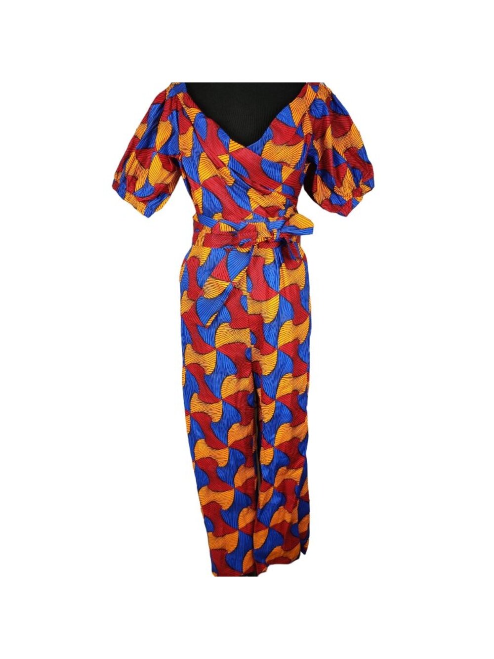 L'aviye Off Shoulder Ankara Jumpsuit L Multicolor African Colorful Resort Party